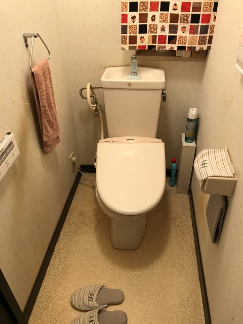 菊松葉がオシャレな和モダンのトイレ施工後イメージ１