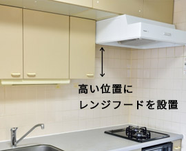 レンジフードの「奥行き」【イメージ図】